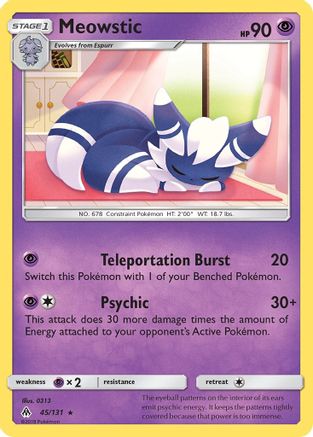 Meowstic 045/131  - Reverse Holofoil SM  Forbidden Light - Rare