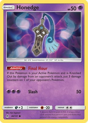 Honedge (46) (46) 046/131  - Reverse Holofoil SM  Forbidden Light - Common