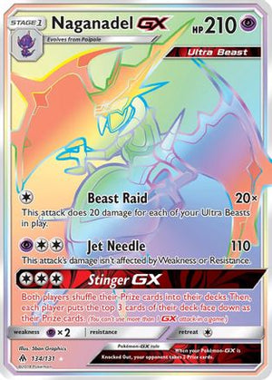 Naganadel GX (Secret) 134  - Holofoil SM  Forbidden Light - Secret Rare