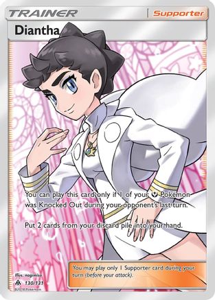 Diantha (Full Art) 130  - Holofoil SM  Forbidden Light - Ultra Rare