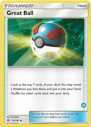 Great Ball (#21, Alolan Ninetales Half (#21, Alolan Ninetales Half-Deck) 021  SM Trainer Kit Alolan Sandslash & Alolan Ninetales - Uncommon