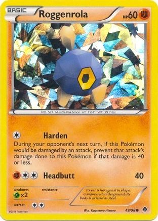 Roggenrola (Cracked Ice Holo) 049/98  - Holofoil Blister Exclusives - Promo
