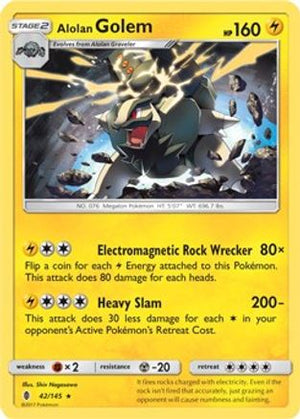 Alolan Golem (Cosmos Holo) 042/145  - Holofoil Blister Exclusives - Promo