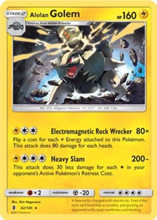 Alolan Golem (Cosmos Holo) 042/145  - Holofoil Blister Exclusives - Promo