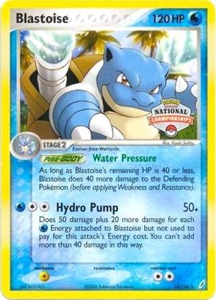 Blastoise (National Championships) 014/100  League & Championship Cards - Promo