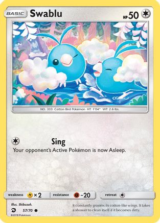 Swablu (57) (57) 057/70  - Reverse Holofoil Dragon Majesty - Common