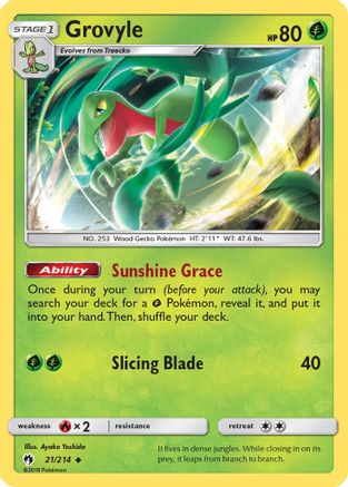 Grovyle 021/214  SM  Lost Thunder - Uncommon