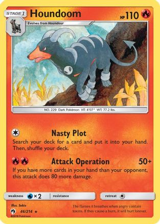 Houndoom 046/214  - Reverse Holofoil SM  Lost Thunder - Rare