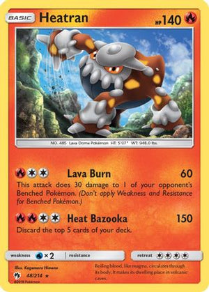 Heatran 048  - Reverse Holofoil SM  Lost Thunder - Holo Rare