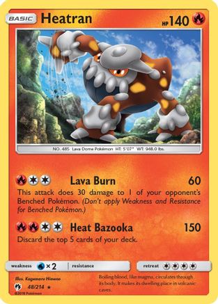 Heatran 048  - Reverse Holofoil SM  Lost Thunder - Holo Rare