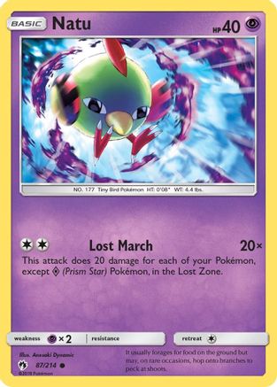 Natu 087/214  - Reverse Holofoil SM  Lost Thunder - Common
