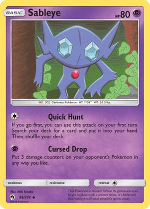 Sableye 096/214  - Reverse Holofoil SM  Lost Thunder - Uncommon