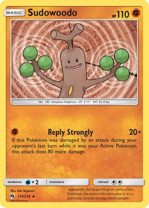Sudowoodo 110  - Reverse Holofoil SM  Lost Thunder - Uncommon