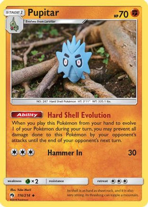 Pupitar 116/214  - Reverse Holofoil SM  Lost Thunder - Uncommon