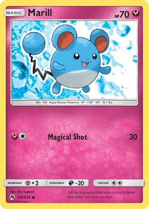 Marill 135/214  - Reverse Holofoil SM  Lost Thunder - Common
