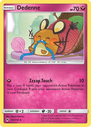 Dedenne (142) (142) 142/214  - Reverse Holofoil SM  Lost Thunder - Uncommon