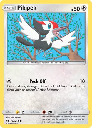 Pikipek (163) (163) 163  - Reverse Holofoil SM  Lost Thunder - Common