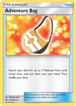 Adventure Bag 167/214  - Reverse Holofoil SM  Lost Thunder - Uncommon
