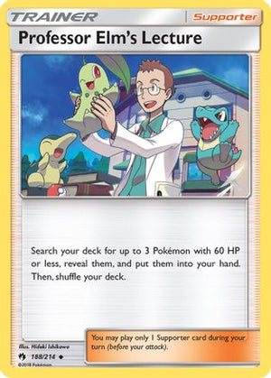 Professor Elm's Lecture 188/214  - Reverse Holofoil SM  Lost Thunder - Uncommon