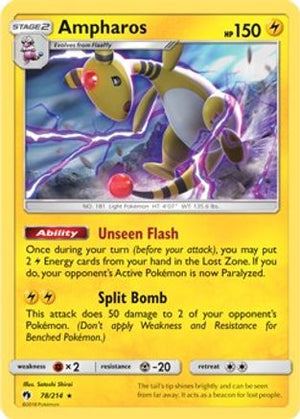 Ampharos (SM Lost Thunder) 078/214  Deck Exclusives - Rare