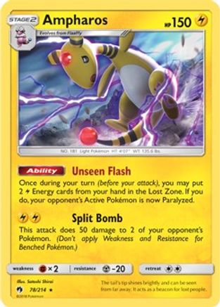 Ampharos (SM Lost Thunder) 078/214  Deck Exclusives - Rare