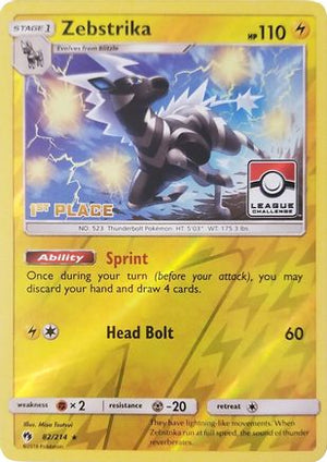 Zebstrika (League Challenge) [1st Place] 082/214  - Reverse Holofoil League & Championship Cards - Promo