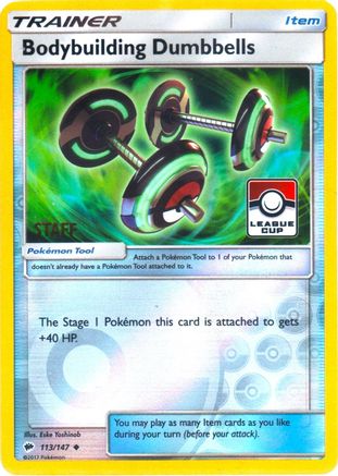 Bodybuilding Dumbbells (League Cup) [Staff] 113/147  - Reverse Holofoil League & Championship Cards - Promo