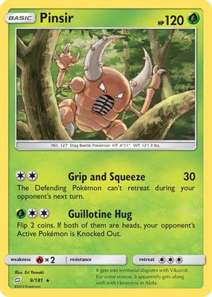 Pinsir 009  - Reverse Holofoil SM  Team Up - Rare