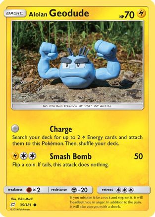 Alolan Geodude (35) (35) 035/181  - Reverse Holofoil SM  Team Up - Common
