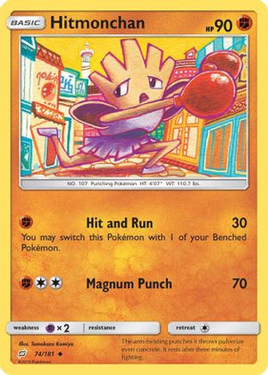 Hitmonchan 074/181  - Reverse Holofoil SM  Team Up - Uncommon