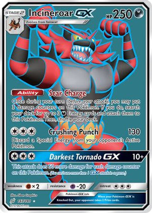 Incineroar GX (Full Art) 167  - Holofoil SM  Team Up - Ultra Rare