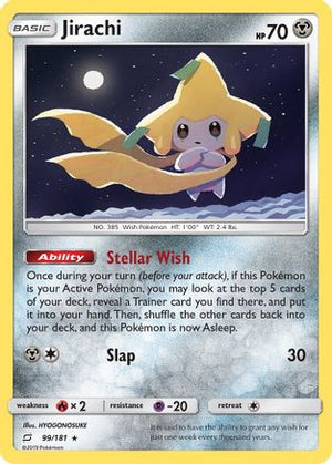 Jirachi 099/181  - Holofoil SM  Team Up - Holo Rare