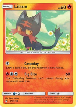 Litten (27) (27) 027/214  - Reverse Holofoil SM  Unbroken Bonds - Common