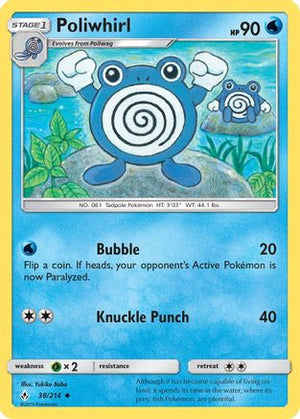 Poliwhirl 038/214  - Reverse Holofoil SM  Unbroken Bonds - Uncommon