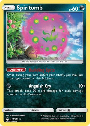 Spiritomb 112/214  - Reverse Holofoil SM  Unbroken Bonds - Holo Rare