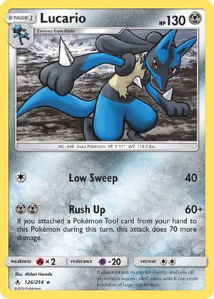 Lucario 126/214  - Holofoil SM  Unbroken Bonds - Holo Rare