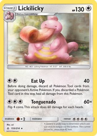 Lickilicky 153  - Reverse Holofoil SM  Unbroken Bonds - Rare