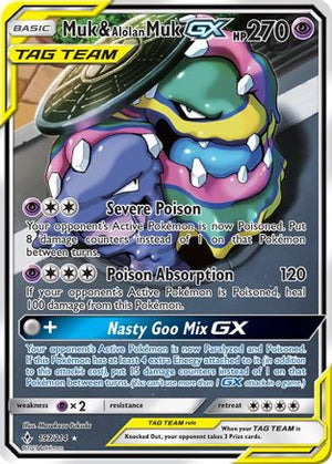 Muk & Alolan Muk GX (197) (Full Art) (197)  197  - Holofoil SM  Unbroken Bonds - Ultra Rare