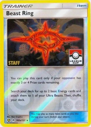 Beast Ring (League Cup) [Staff] 102a/131  - Reverse Holofoil League & Championship Cards - Promo