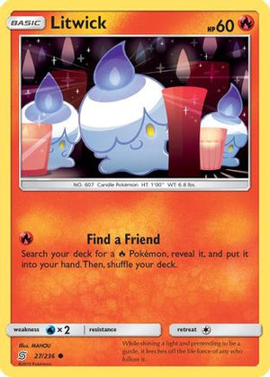 Litwick (27) (27) 027/236  - Reverse Holofoil SM  Unified Minds - Common