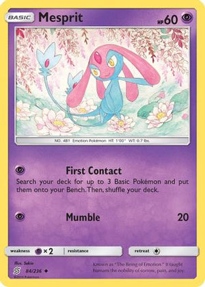 Mesprit 084/236  - Reverse Holofoil SM  Unified Minds - Uncommon