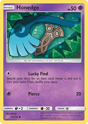 Honedge (92) (92) 092/236  - Reverse Holofoil SM  Unified Minds - Common
