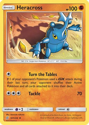 Heracross 107/236  - Reverse Holofoil SM  Unified Minds - Uncommon