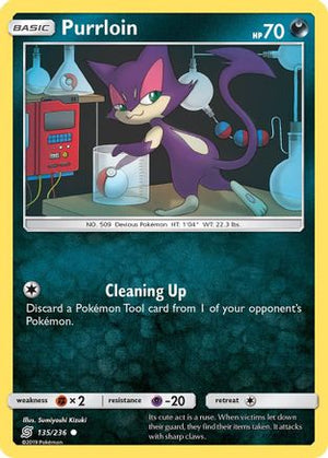 Purrloin 135/236  - Reverse Holofoil SM  Unified Minds - Common