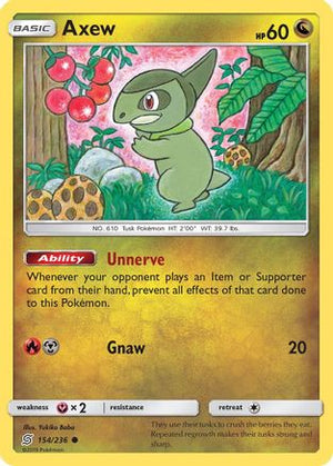 Axew 154/236  - Reverse Holofoil SM  Unified Minds - Common