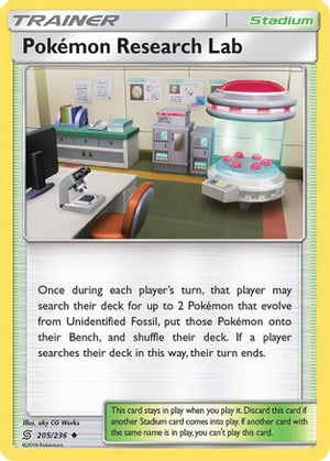 Pokemon Research Lab 205/236  - Reverse Holofoil SM  Unified Minds - Uncommon