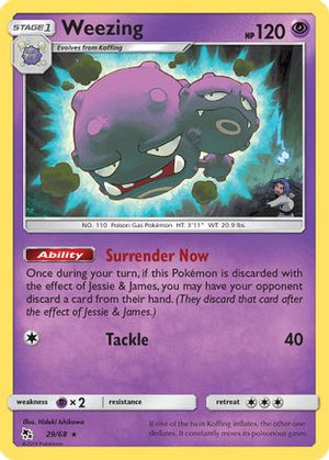 Weezing 029/68  - Reverse Holofoil Hidden Fates - Rare