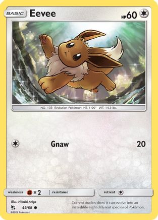 Eevee (49) (49) 049/68  - Reverse Holofoil Hidden Fates - Common