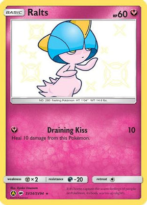 Ralts SV34/SV94  - Holofoil Hidden Fates Shiny Vault - Shiny Holo Rare