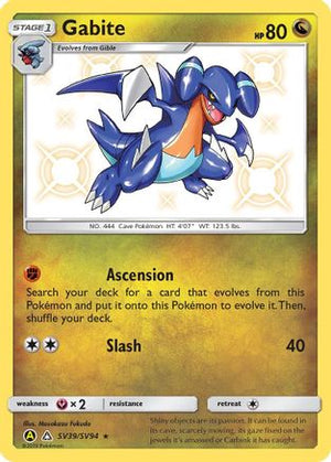 Gabite SV39/SV94  - Holofoil Hidden Fates Shiny Vault - Shiny Holo Rare